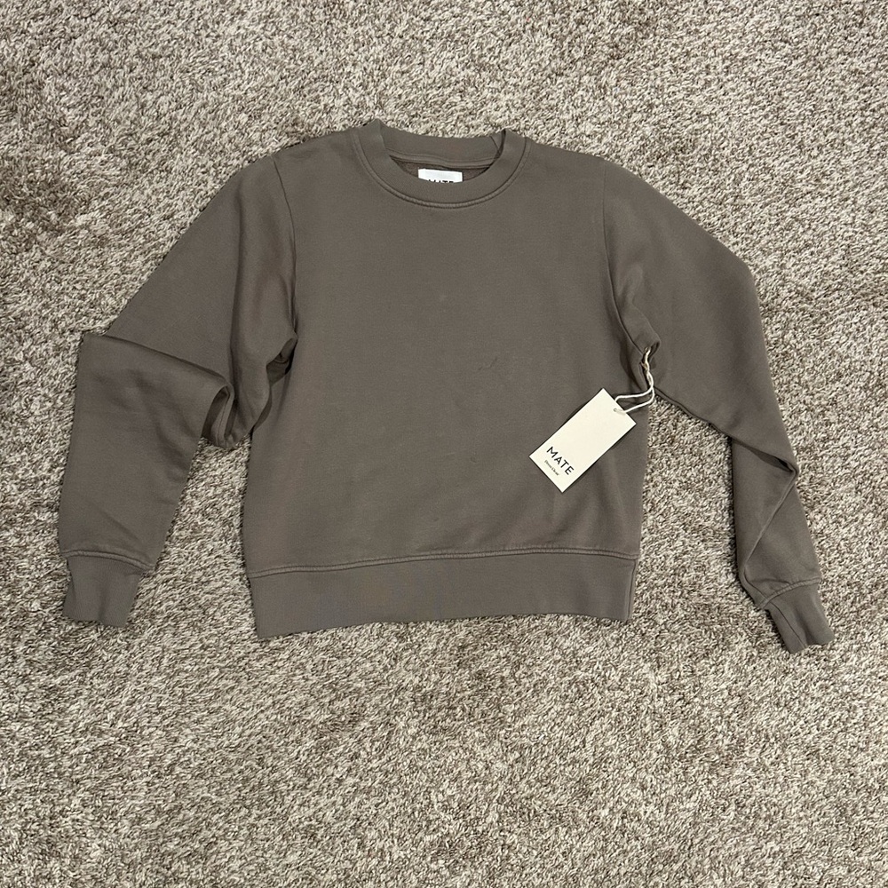 MATE THE LABEL Organic Fleece Shrunken Crew Neck Sweatshirt